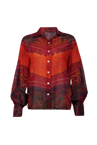 Gathered Cotton Odhani Shirt - Maison OrientSZABO SIHAGMaison OrientShirts & Tops