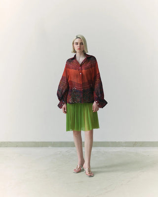 Gathered Cotton Odhani Shirt - Maison OrientSZABO SIHAGMaison OrientShirts & Tops