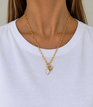 Gold Paperclip Charm Necklace - Maison OrientRomy CollectionMaison OrientNecklace