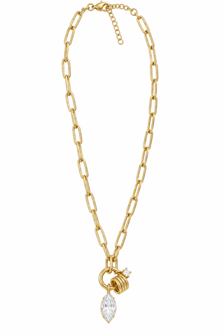 Gold Paperclip Charm Necklace - Maison OrientRomy CollectionMaison OrientNecklace
