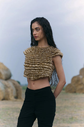 Golden Kiran Cropped Top - Maison OrientSZABO SIHAGMaison OrientShirts & Tops