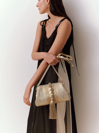 Alessa Gold & Silver Pouch Bag
