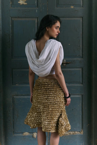 Handwoven cotton Dhoti draped top - Maison OrientSZABO SIHAGMaison OrientShirts & Tops