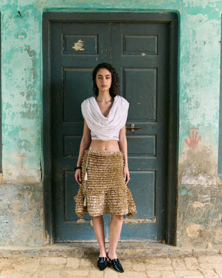 Handwoven cotton Dhoti draped top - Maison OrientSZABO SIHAGMaison OrientShirts & Tops