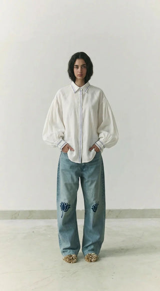 Handwoven Khadi Dhoti Cotton Shirt - Maison OrientSZABO SIHAGMaison OrientShirts & Tops