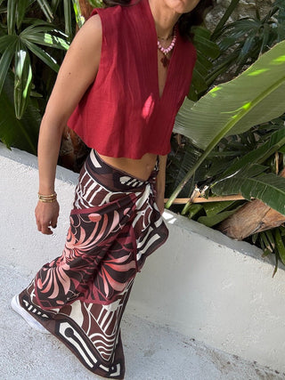 Hermesa Brown Sarong - Maison OrientWEMAVEMaison OrientScarves