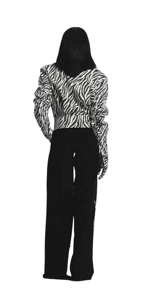 HIGH NECK ZEBRA BOMBER WITH GLOVES - Maison OrientKris MaranMaison OrientJacket