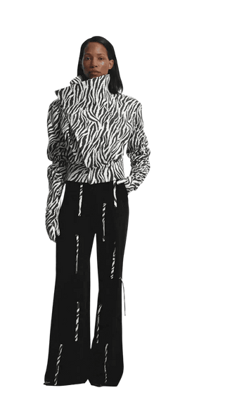 HIGH NECK ZEBRA BOMBER WITH GLOVES - Maison OrientKris MaranMaison OrientJacket