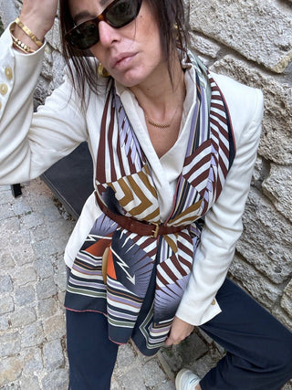 Ira Navy Scarf - Maison OrientWEMAVEMaison OrientScarves