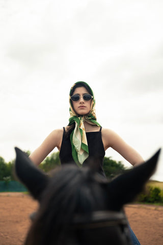 It's Feed Time in Green Large Scarf - Maison OrientNeightivMaison OrientScarves
