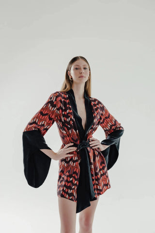JUDE Silk Printed Mini Kimono - Maison OrientCOMETESMaison OrientClothing