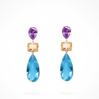 KANDY in Amethyst Zirconium and Aquamarine - Maison OrientChadia HamatiMaison OrientEarring