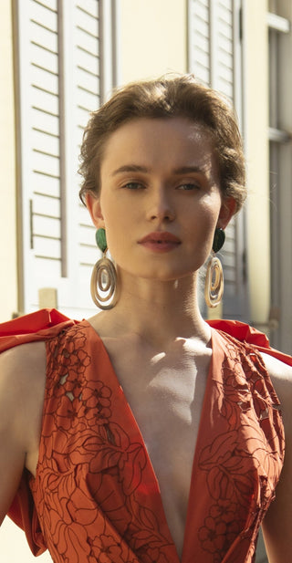 KENYA in Malachite and Buffalo horn - Maison OrientChadia HamatiMaison OrientEarring