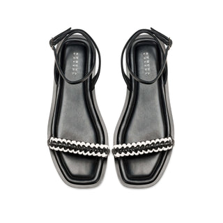 Kibele Black Flat Ankle Cross Sandal