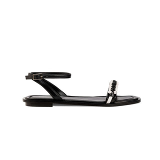 Kibele Black Flat Ankle Cross Sandal - Maison OrientSerena UziyelMaison OrientShoes