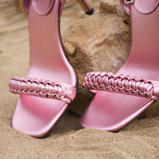 Kibele Metallic Pink High - Heel Ankle Cross Sandal - Maison OrientSerena UziyelMaison OrientShoes