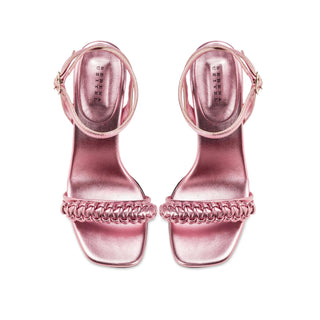 Kibele Metallic Pink High - Heel Ankle Cross Sandal - Maison OrientSerena UziyelMaison OrientShoes