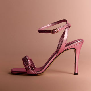 Kibele Metallic Pink High - Heel Ankle Cross Sandal - Maison OrientSerena UziyelMaison OrientShoes