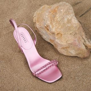 Kibele Metallic Pink High - Heel Ankle Cross Sandal - Maison OrientSerena UziyelMaison OrientShoes
