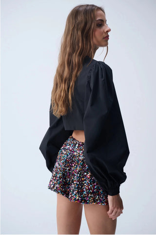 KIKI BALOON SLEEVED SHIRT / BLACK - Maison OrientNAIAMaison OrientClothing