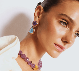 Knidos Amethyst Aquamarine Earrings - Maison OrientNinonMaison OrientJewelry