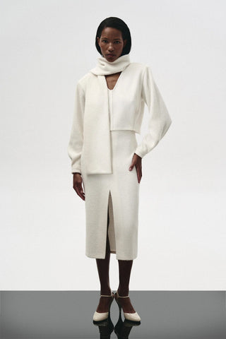 KNIT SKIRT WITH FRONT CUT - Maison OrientKris MaranMaison OrientClothing