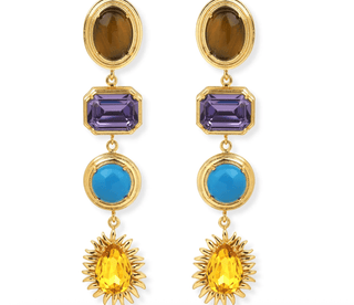 La Divina Tigereye Turquoise Crystal Earrings - Maison OrientNinonMaison OrientJewelry