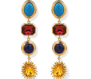 La Divina Turquoise Lapis Crystal Earrings - Maison OrientNinonMaison OrientJewelry