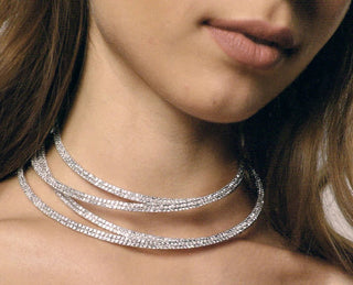 LABYRINTH CHOKER SILVER AND WHITE - Maison OrientTALITAMaison OrientJewelry
