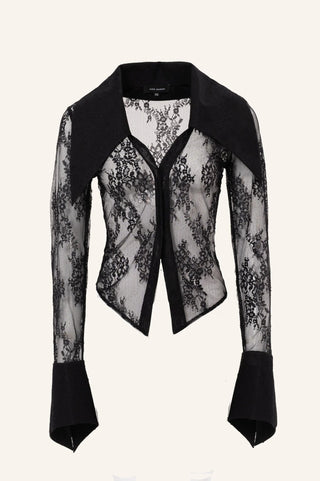 LACED SHIRT WITH OVERSIZED COLLAR - Maison OrientKris MaranMaison OrientClothing