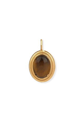 Lampi Tigereye Oval Charm Leather Necklace - Maison OrientNinonMaison OrientJewelry