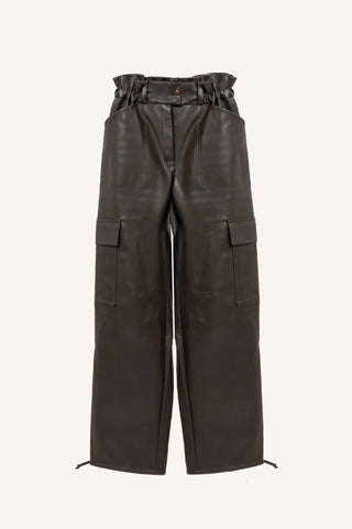 LEATHER CARGO PANTS WITH SOLDIERLIKE POCKETS - Maison OrientKris MaranMaison OrientClothing