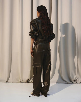 LEATHER CROPPED BOMBER - Maison OrientKris MaranMaison OrientClothing