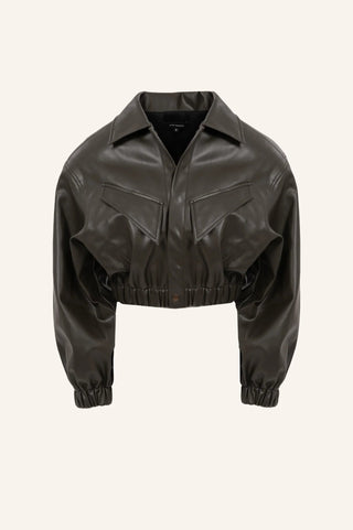 LEATHER CROPPED BOMBER - Maison OrientKris MaranMaison OrientClothing