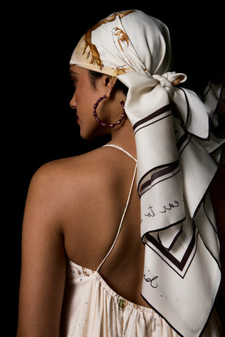 Leo Printed Satin Scarf - Maison OrientThe Summer HouseMaison OrientScarves