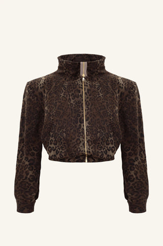 LEOPARD PRINT HIGH - COLLAR BOMBER - Maison OrientKris MaranMaison OrientClothing