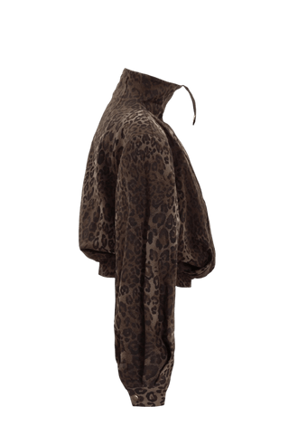 LEOPARD PRINT HIGH-COLLAR BOMBER - Maison OrientKris MaranMaison OrientJacket