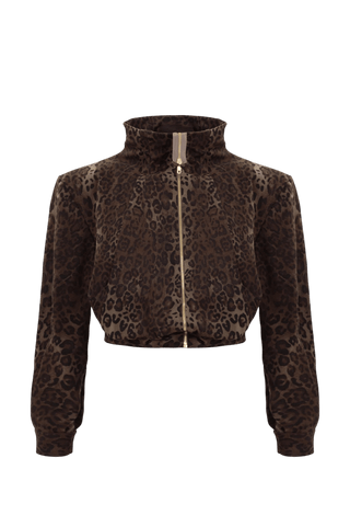 LEOPARD PRINT HIGH-COLLAR BOMBER - Maison OrientKris MaranMaison OrientJacket