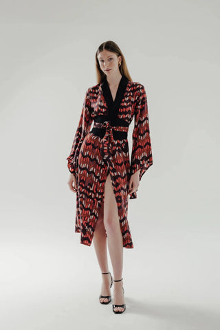 LIZA % 100 Vegan Silk Printed Kimono - Maison OrientCOMETESMaison OrientClothing