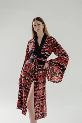 LIZA % 100 Vegan Silk Printed Kimono - Maison OrientCOMETESMaison OrientClothing