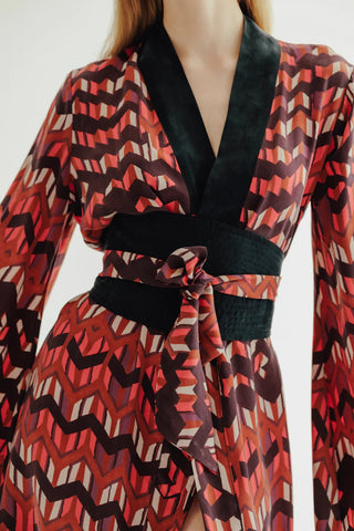 LIZA % 100 Vegan Silk Printed Kimono - Maison OrientCOMETESMaison OrientClothing