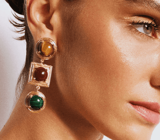 Lykia Tigereye Carnelian Malachite Earrings - Maison OrientNinonMaison OrientJewelry