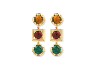Lykia Tigereye Carnelian Malachite Earrings - Maison OrientNinonMaison OrientJewelry