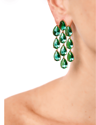 MALIKA in green Crystal stone - Maison OrientChadia HamatiMaison OrientEarring
