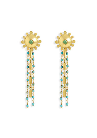 Stupa turquoise chain earring