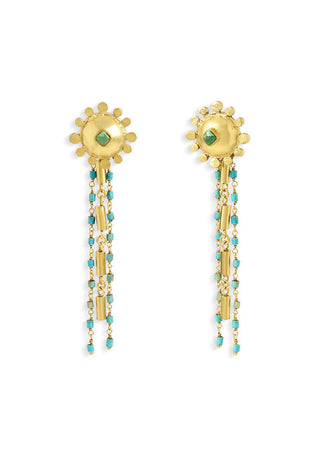 Stupa turquoise chain earring