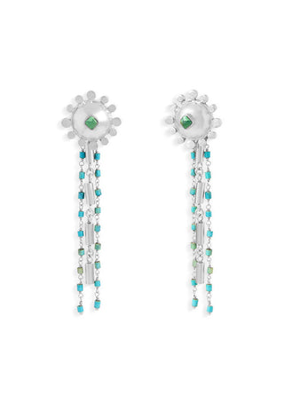 Stupa turquoise chain earring