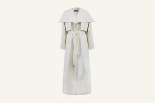 MAXI LEATHER TRENCH IN ECRU - Maison OrientKris MaranMaison OrientClothing