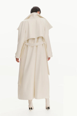 MAXI LEATHER TRENCH IN ECRU - Maison OrientKris MaranMaison OrientClothing
