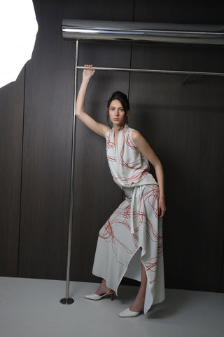 MESS Off-White and Red Skirt Set - Maison OrientMAETMaison OrientDress